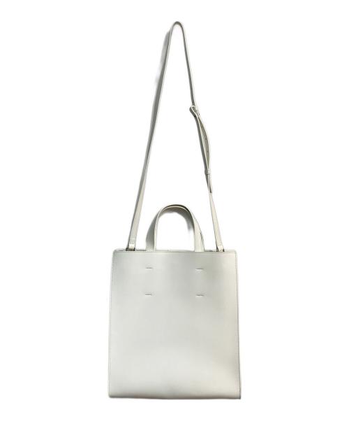 MSGM（エムエスジーエム）MSGM (エムエスジーエム) Faux leather tote bag with embossed micro logo(フェイクレザートートバッグ ウィズ エンボスマイクロロゴ) ホワイト サイズ:-の古着・服飾アイテム