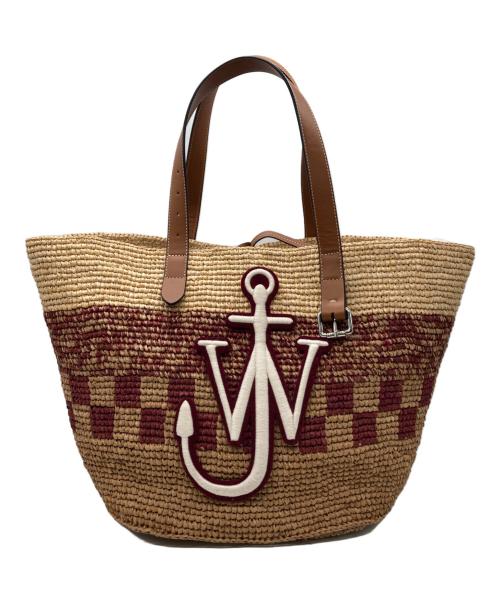 J.W.ANDERSON（ジェイダブリューアンダーソン）J.W.ANDERSON (ジェイダブリューアンダーソン) BASKET BELT TOTE(バスケットベルトトート) ブラウン×ボルドー サイズ:-の古着・服飾アイテム