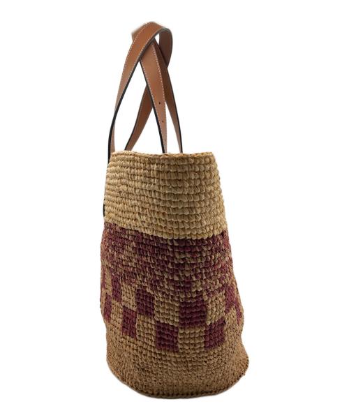 J.W.ANDERSON（ジェイダブリューアンダーソン）J.W.ANDERSON (ジェイダブリューアンダーソン) BASKET BELT TOTE(バスケットベルトトート) ブラウン×ボルドー サイズ:-の古着・服飾アイテム