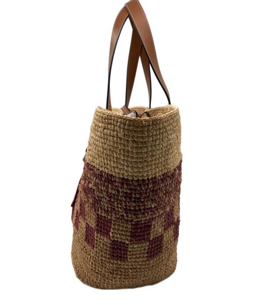 J.W.ANDERSON（ジェイダブリューアンダーソン）J.W.ANDERSON (ジェイダブリューアンダーソン) BASKET BELT TOTE(バスケットベルトトート) ブラウン×ボルドー サイズ:-の古着・服飾アイテム