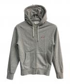 maison kitsuneメゾンキツネ）の古着「FOODIE TRICOLOR FOX PATCH(フーディートリコール フォックスパッチ)」｜グレー