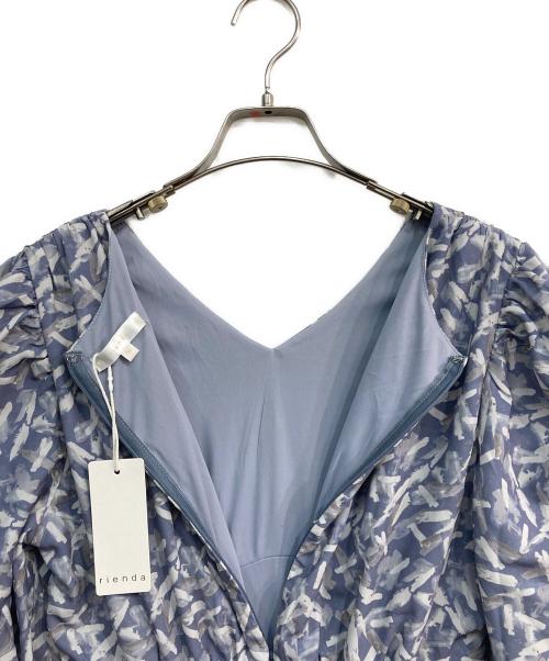 rienda（リエンダ）rienda (リエンダ) ギャザーデザインH/W AラインOP ブルー サイズ:Ｍ 未使用品の古着・服飾アイテム