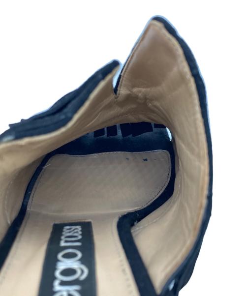 sergio rossi（セルジオロッシ）sergio rossi (セルジオロッシ) フリンジオープントゥーサンダル ブラック サイズ:36　1/2の古着・服飾アイテム