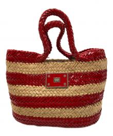 ANYA HINDMARCH（アニヤ・ハインドマーチ）の古着「カゴバッグ」｜レッド×ベージュ