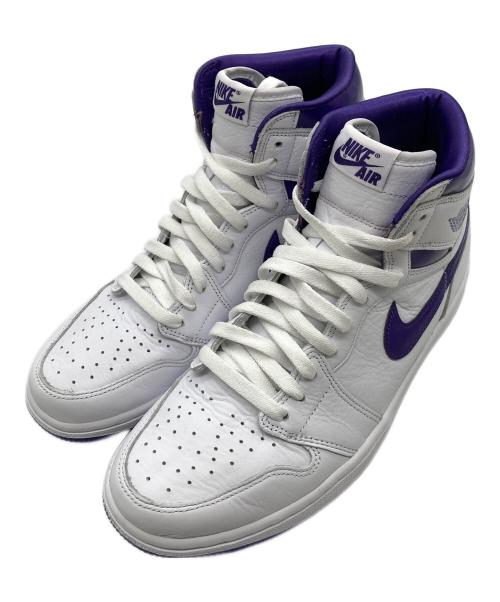 NIKE（ナイキ）NIKE (ナイキ) WMNS AIR JORDAN 1 HIGH OG ホワイト×パープル サイズ:27cmの古着・服飾アイテム