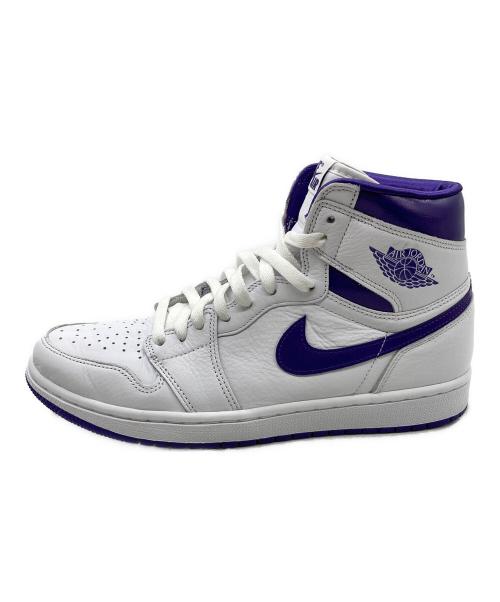 NIKE（ナイキ）NIKE (ナイキ) WMNS AIR JORDAN 1 HIGH OG ホワイト×パープル サイズ:27cmの古着・服飾アイテム