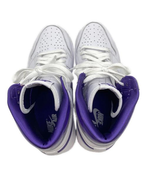 NIKE（ナイキ）NIKE (ナイキ) WMNS AIR JORDAN 1 HIGH OG ホワイト×パープル サイズ:27cmの古着・服飾アイテム