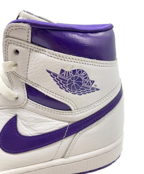 NIKE（ナイキ）NIKE (ナイキ) WMNS AIR JORDAN 1 HIGH OG ホワイト×パープル サイズ:27cmの古着・服飾アイテム