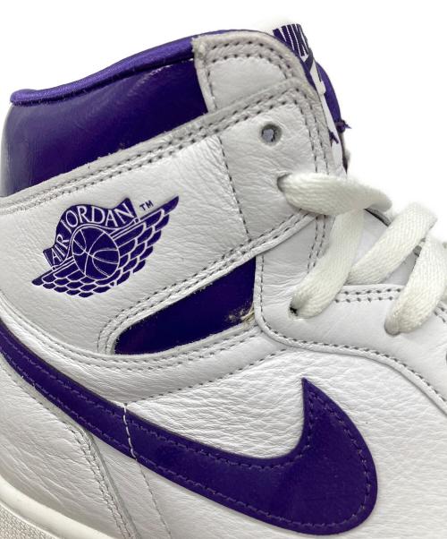 NIKE（ナイキ）NIKE (ナイキ) WMNS AIR JORDAN 1 HIGH OG ホワイト×パープル サイズ:27cmの古着・服飾アイテム