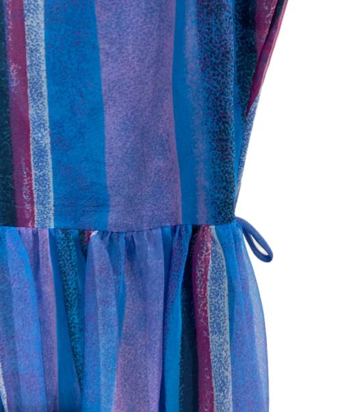 veramont（ベラモント）veramont (ベラモント) ストライプブラウスワンピース　西ドイツヴィンテージ ブルー サイズ:36の古着・服飾アイテム