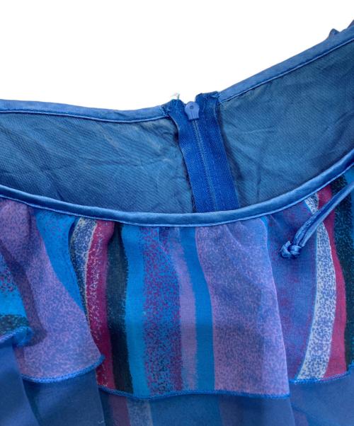 veramont（ベラモント）veramont (ベラモント) ストライプブラウスワンピース　西ドイツヴィンテージ ブルー サイズ:36の古着・服飾アイテム