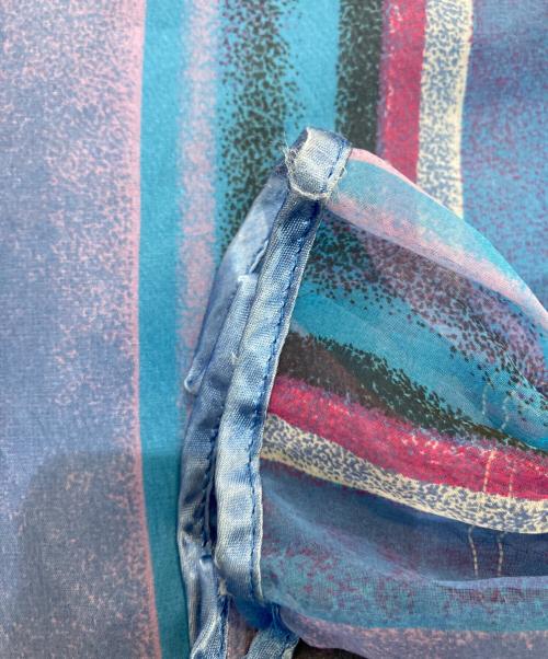 veramont（ベラモント）veramont (ベラモント) ストライプブラウスワンピース　西ドイツヴィンテージ ブルー サイズ:36の古着・服飾アイテム