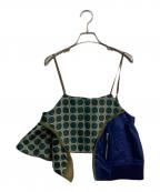 UN3D.アンスリード）の古着「JACQUARD MIX CAMISOLE」｜ネイビー