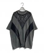 PRANK PROJECTプランクプロジェクト）の古着「Pigment Lace Top」｜グレー×ブラック