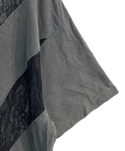 PRANK PROJECT（プランクプロジェクト）PRANK PROJECT (プランクプロジェクト) Pigment Lace Top グレー×ブラック サイズ:Freeの古着・服飾アイテム