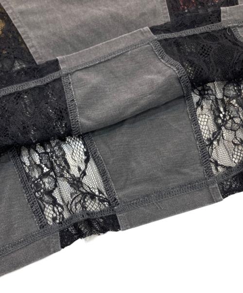 PRANK PROJECT（プランクプロジェクト）PRANK PROJECT (プランクプロジェクト) Pigment Lace Top グレー×ブラック サイズ:Freeの古着・服飾アイテム