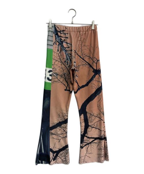 NON TOKYO（ノントーキョー）NON TOKYO (ノントーキョー) PRINT RIB FLARE PANTS　NON-23A-0724 ベージュ×グリーン サイズ:Freeの古着・服飾アイテム
