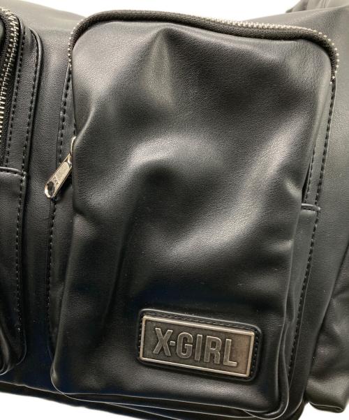 X-GIRL（エックスガール）X-girl (エックスガール) FAUX LEATHER MESSENGER BAG ブラックの古着・服飾アイテム