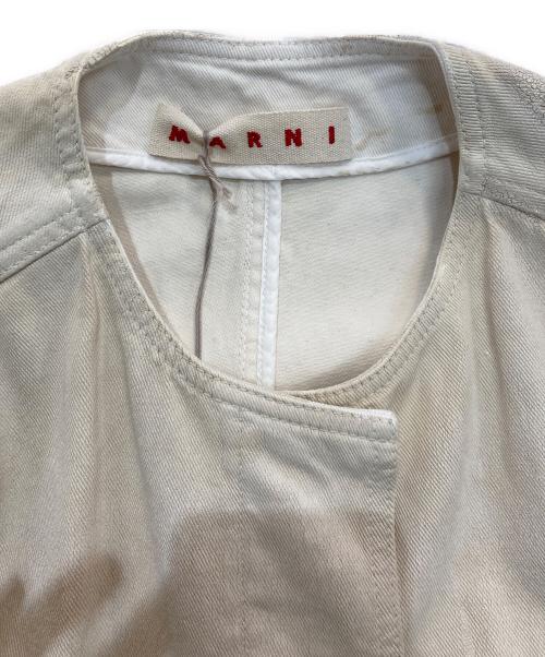MARNI（マルニ）MARNI (マルニ) コーティングノーカラージャケット　GIJD0053G2 アイボリー サイズ:40の古着・服飾アイテム