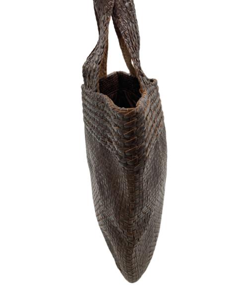 JURGEN LEHL（ヨーガンレール）JURGEN LEHL (ヨーガンレール) ゴートメッシュレザーハンドバッグ ブラウンの古着・服飾アイテム