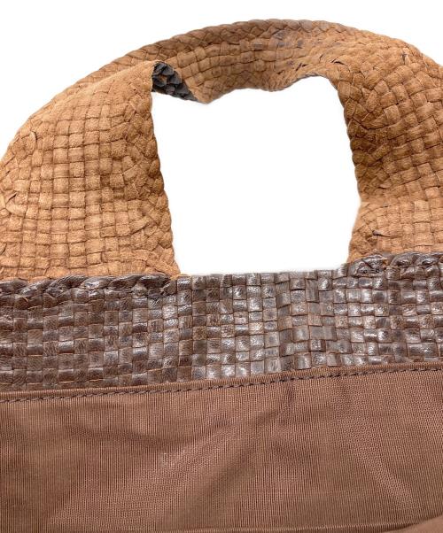 JURGEN LEHL（ヨーガンレール）JURGEN LEHL (ヨーガンレール) ゴートメッシュレザーハンドバッグ ブラウンの古着・服飾アイテム