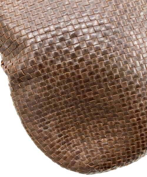 JURGEN LEHL（ヨーガンレール）JURGEN LEHL (ヨーガンレール) ゴートメッシュレザーハンドバッグ ブラウンの古着・服飾アイテム