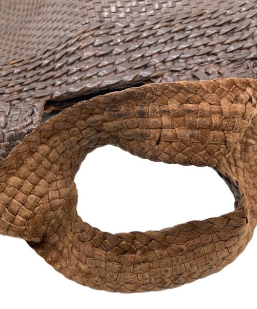 JURGEN LEHL（ヨーガンレール）JURGEN LEHL (ヨーガンレール) ゴートメッシュレザーハンドバッグ ブラウンの古着・服飾アイテム