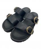 green label relaxingグリーンレーベルリラクシング）の古着「ダブルストラップサンダル」｜ブラック