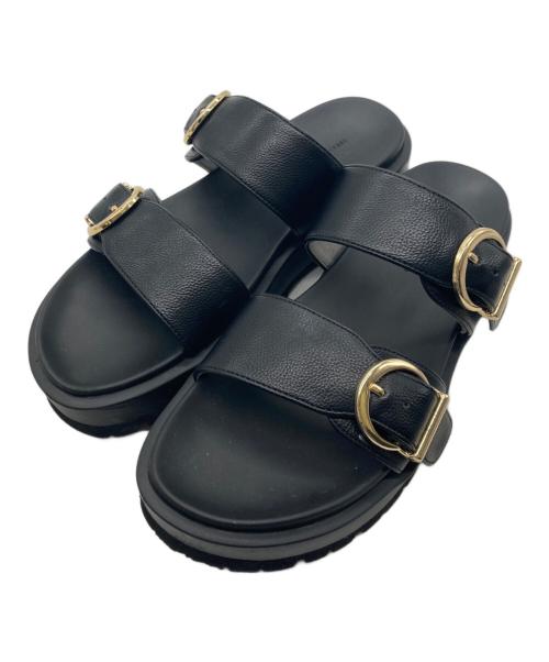 green label relaxing（グリーンレーベルリラクシング）green label relaxing (グリーンレーベルリラクシング) ダブルストラップサンダル ブラック サイズ:36の古着・服飾アイテム