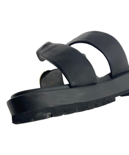 green label relaxing（グリーンレーベルリラクシング）green label relaxing (グリーンレーベルリラクシング) ダブルストラップサンダル ブラック サイズ:36の古着・服飾アイテム