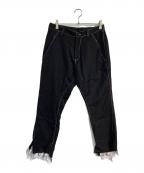 sulvamサルバム）の古着「ウールギャバジンステッチパンツ　SK-P05-100」｜ブラック