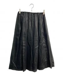 LOUNIE（ルーニー）の古着「タックフレアスカート　12213230」｜ブラック