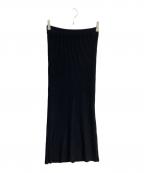 anuansアニュアンス）の古着「リブニットナロースカート」｜ブラック