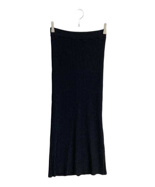 anuans（アニュアンス）anuans (アニュアンス) リブニットナロースカート ブラック サイズ:Freeの古着・服飾アイテム