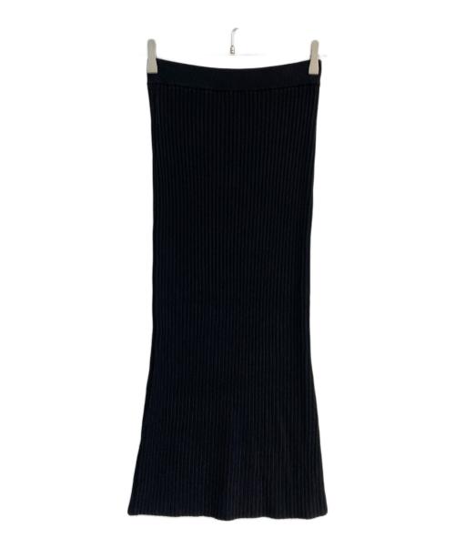 anuans（アニュアンス）anuans (アニュアンス) リブニットナロースカート ブラック サイズ:Freeの古着・服飾アイテム