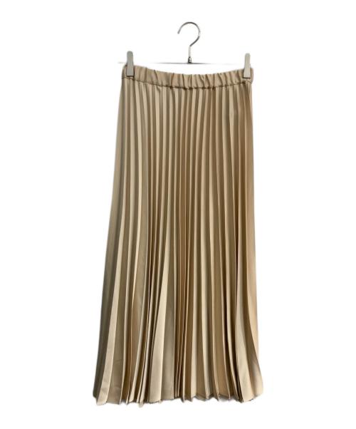 Demi-Luxe Beams（デミルクス ビームス）Demi-Luxe BEAMS (デミルクス ビームス) サテンプリーツスカート　68-27-0590-152 ベージュ サイズ:36の古着・服飾アイテム
