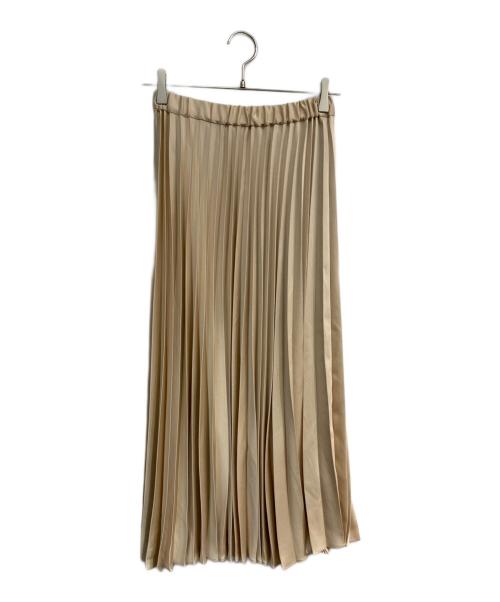 Demi-Luxe Beams（デミルクス ビームス）Demi-Luxe BEAMS (デミルクス ビームス) サテンプリーツスカート　68-27-0590-152 ベージュ サイズ:36の古着・服飾アイテム