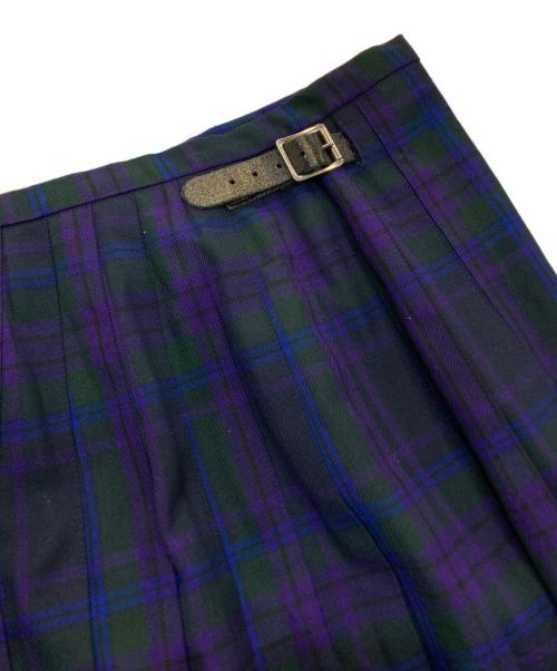 GLEN FYNE（グレンファイン）glen Fyne (グレンファイン) チェックラップスカート　AE-1624-SL パープル×グリーン サイズ:26の古着・服飾アイテム