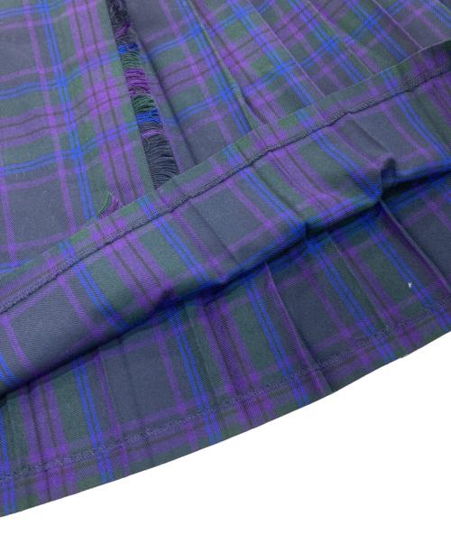 GLEN FYNE（グレンファイン）glen Fyne (グレンファイン) チェックラップスカート　AE-1624-SL パープル×グリーン サイズ:26の古着・服飾アイテム