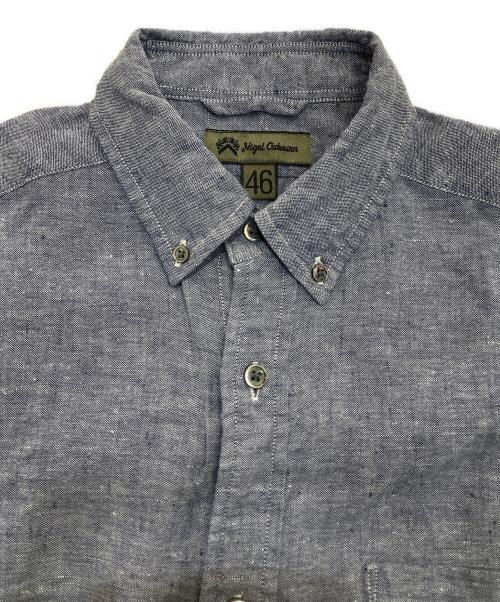 NIGEL CABOURN（ナイジェルケーボン）NIGEL CABOURN (ナイジェルケーボン) リネン半袖シャツ　8038-00-11002 ネイビー サイズ:46の古着・服飾アイテム