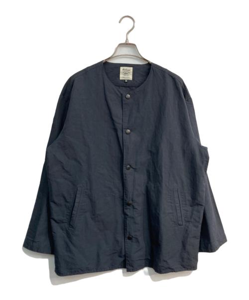 JACKMAN（ジャックマン）jackman (ジャックマン) Cotton Linen Collarless Jacket　JM8213 ダークグレー サイズ:Mの古着・服飾アイテム