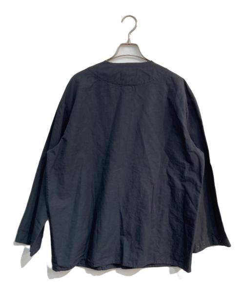 JACKMAN（ジャックマン）jackman (ジャックマン) Cotton Linen Collarless Jacket　JM8213 ダークグレー サイズ:Mの古着・服飾アイテム