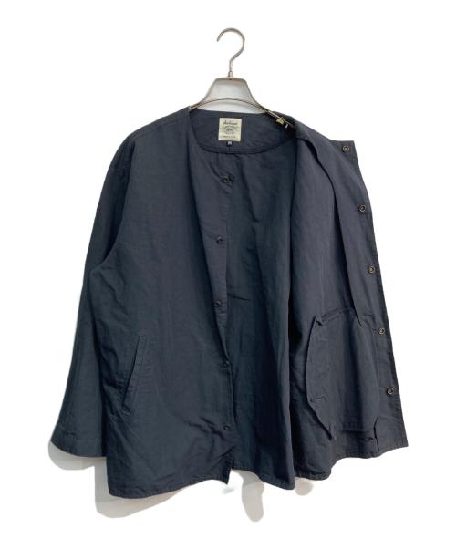 JACKMAN（ジャックマン）jackman (ジャックマン) Cotton Linen Collarless Jacket　JM8213 ダークグレー サイズ:Mの古着・服飾アイテム