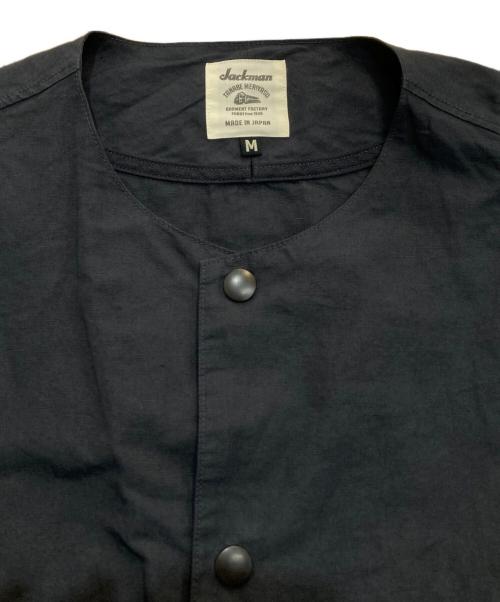 JACKMAN（ジャックマン）jackman (ジャックマン) Cotton Linen Collarless Jacket　JM8213 ダークグレー サイズ:Mの古着・服飾アイテム