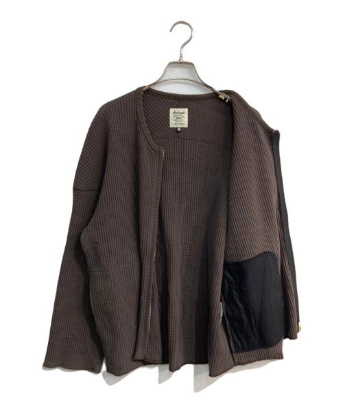 JACKMAN（ジャックマン）jackman (ジャックマン) Waffle Zip Crew　JM8202 ブラウン サイズ:Mの古着・服飾アイテム