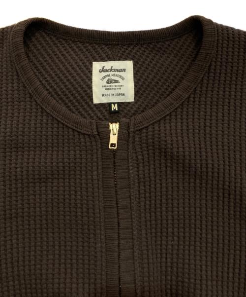 JACKMAN（ジャックマン）jackman (ジャックマン) Waffle Zip Crew　JM8202 ブラウン サイズ:Mの古着・服飾アイテム