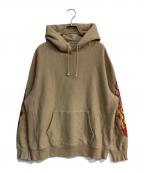 COOTIE PRODUCTIONSクーティープロダクツ）の古着「プリントプルオーバーパーカー」｜ベージュ