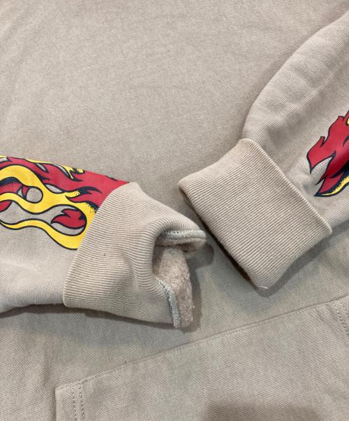 COOTIE PRODUCTIONS（クーティープロダクツ）COOTIE PRODUCTIONS (クーティープロダクツ) プリントプルオーバーパーカー ベージュ サイズ:Lの古着・服飾アイテム