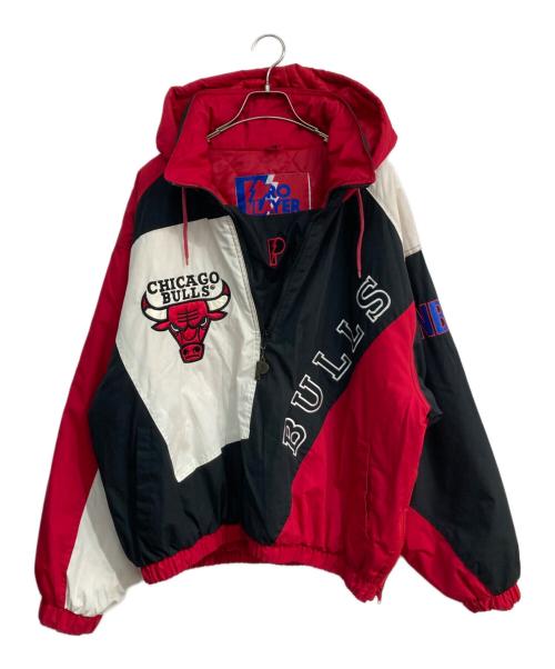 PROPLAYER（プロプレイヤー）proplayer (プロプレイヤー) ハーフジッププルオーバー  90‘s ブラック×レッド サイズ:XLの古着・服飾アイテム