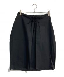 JIL SANDER NAVY（ジルサンダー ネイビー）の古着「フロントレースアップスカート」｜ブラック